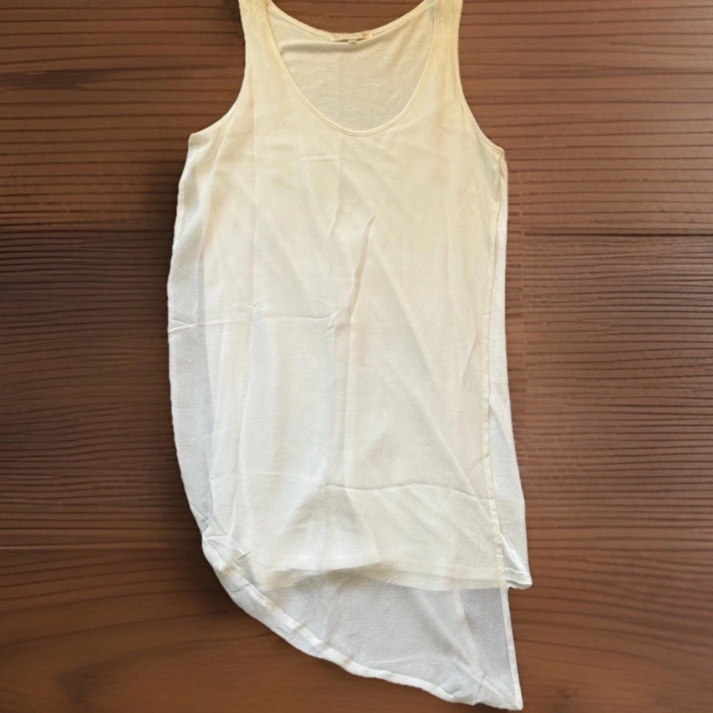 GOLD HAWK Layered Sheer Long Tank Tunic X-Small Ivory Womens GORGEOUS NWT